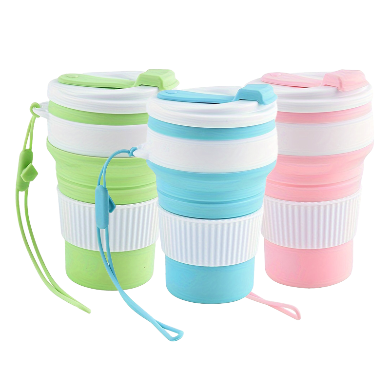 Camping Cooking Mug - Zusammenklappbarer Silikon-Reisebecher, Wiederverwendbarer Faltbarer Wasserbecher mit