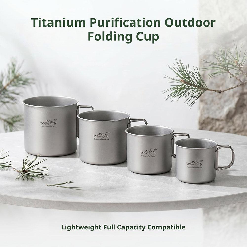 Camping Cooking Mug - Edelstahl-Campingbecher für Outdoor-Wanderungen Ultraleichter Reise-Tee-Kaffee-Bier-Becher mit
