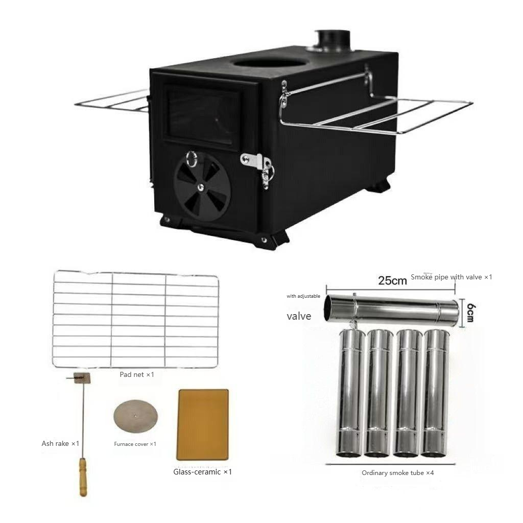 Camping Cooking Stove - 2026 Neuer Camping-Holzofen aus Kohlenstoffstahl, Zeltofen