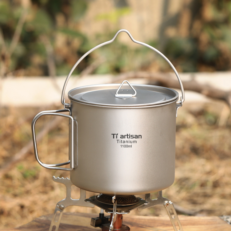 Camping Cooking Mug - Tiartisan Titan 1,1L Campingtopf Outdoor-Kochset mit