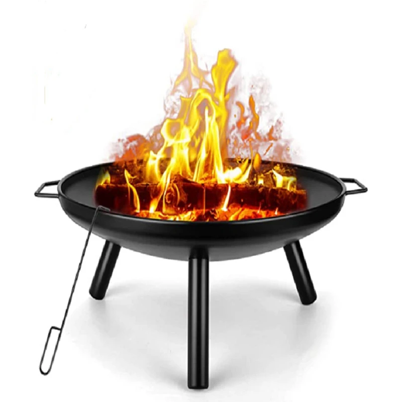 Camping Cooking Basket - 24-Zoll-Feuerschale mit Grillzange, Feuerkorb für Garten,
