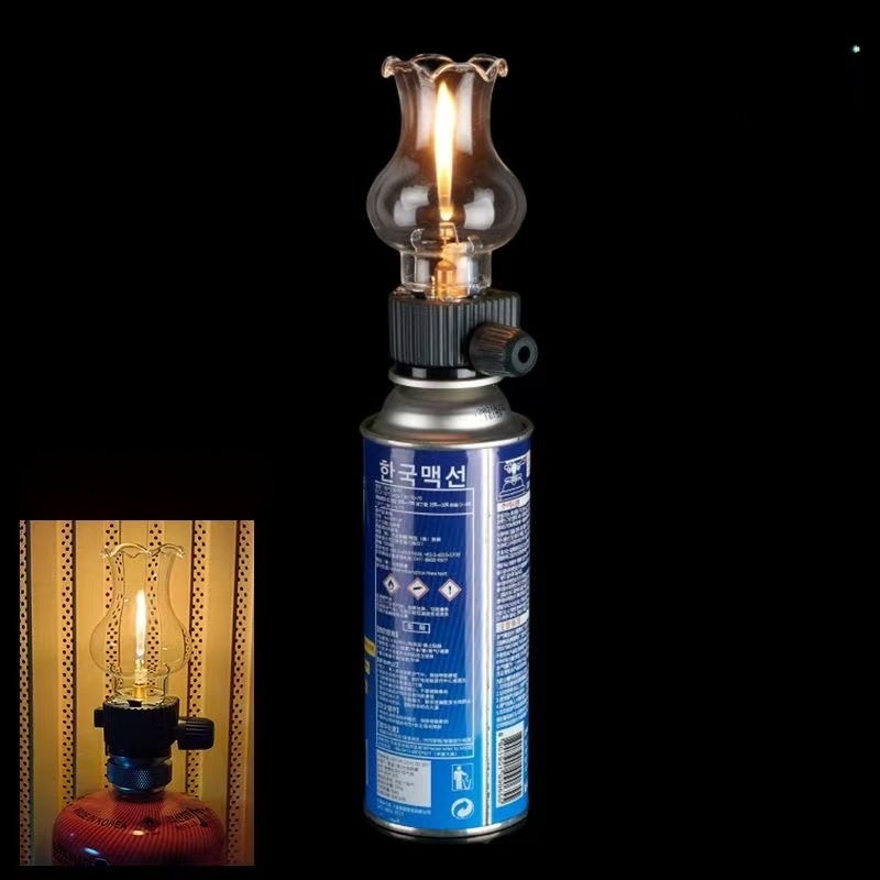 Camping Cooking Light - Outdoor-Camping-Nachtlicht Gaslampen-Kopf Retro Transparente Blumen-Gaslampe Split-Camping-Teelampe