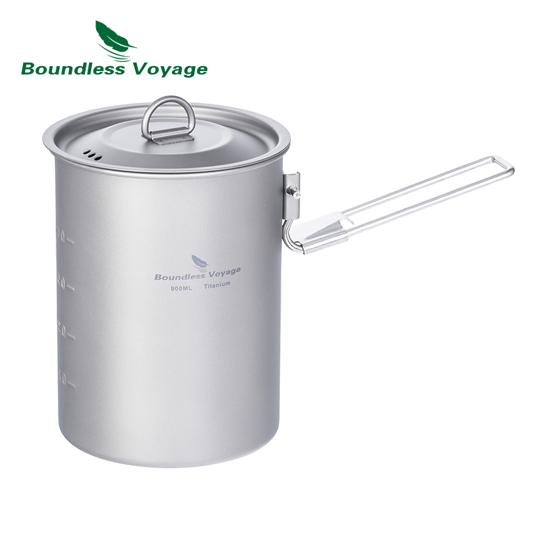 Camping Cooking Lightweight - Boundless Voyage 900 ml Titan-Topfbecher, Camping-Kochgeschirr,