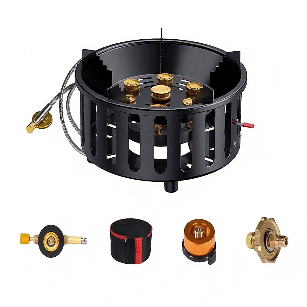 Camping Cooking Light - Hochleistungs-7-Kern-21000W Tragbarer Campingkocher Windgeschützter Outdoor-Gasbrenner mit