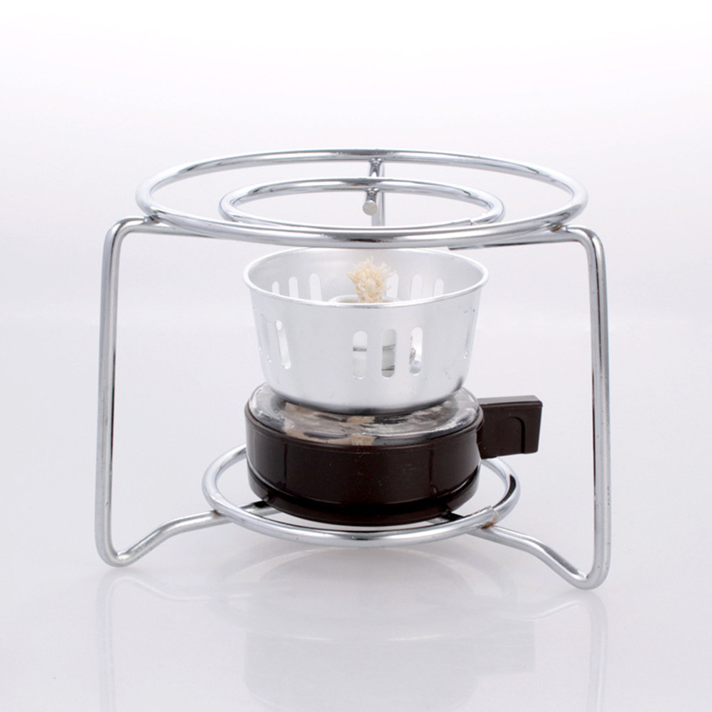 Camping Cooking Alcohol - Runder Herdhalter aus Edelstahl, Stabiler Dreiecksrahmen