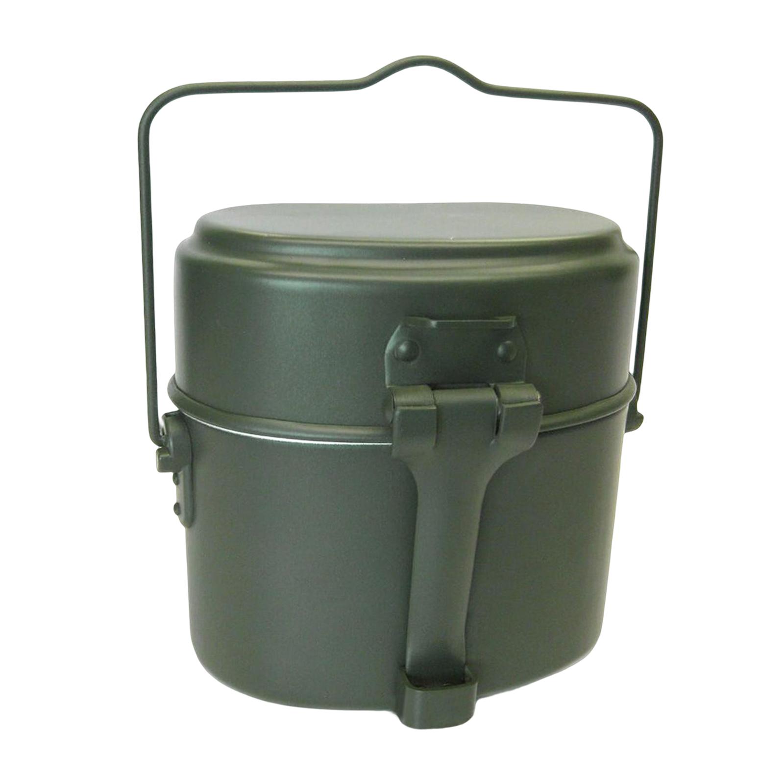 Camping Cooking Kit Box - Camping-Essgeschirr-Set aus dickem Aluminium, Outdoor-Lunchbox, Topf