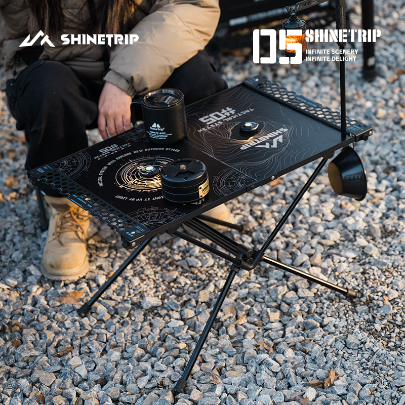 Camping Cooking Table Foldable - Multifunktionaler IGT-Tischhalter ShineTrip aus Aluminiumlegierung, leicht,