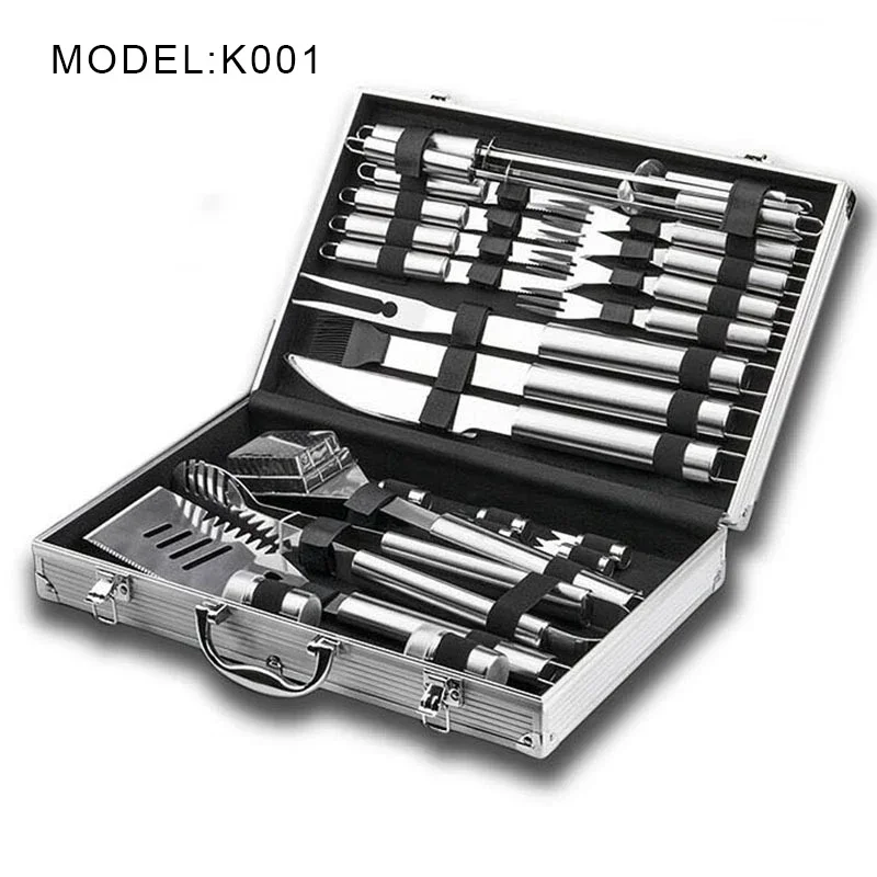 26-teiliges Set Edelstahl-BBQ- – Camping Cooking Kit Box Bewertung und Preis