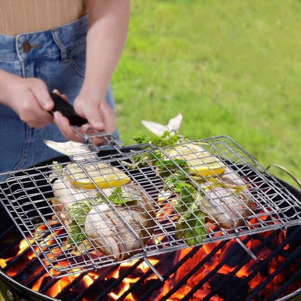 Tragbarer Grillkorb, zusammenk – Camping Cooking Basket Bewertung und Preis