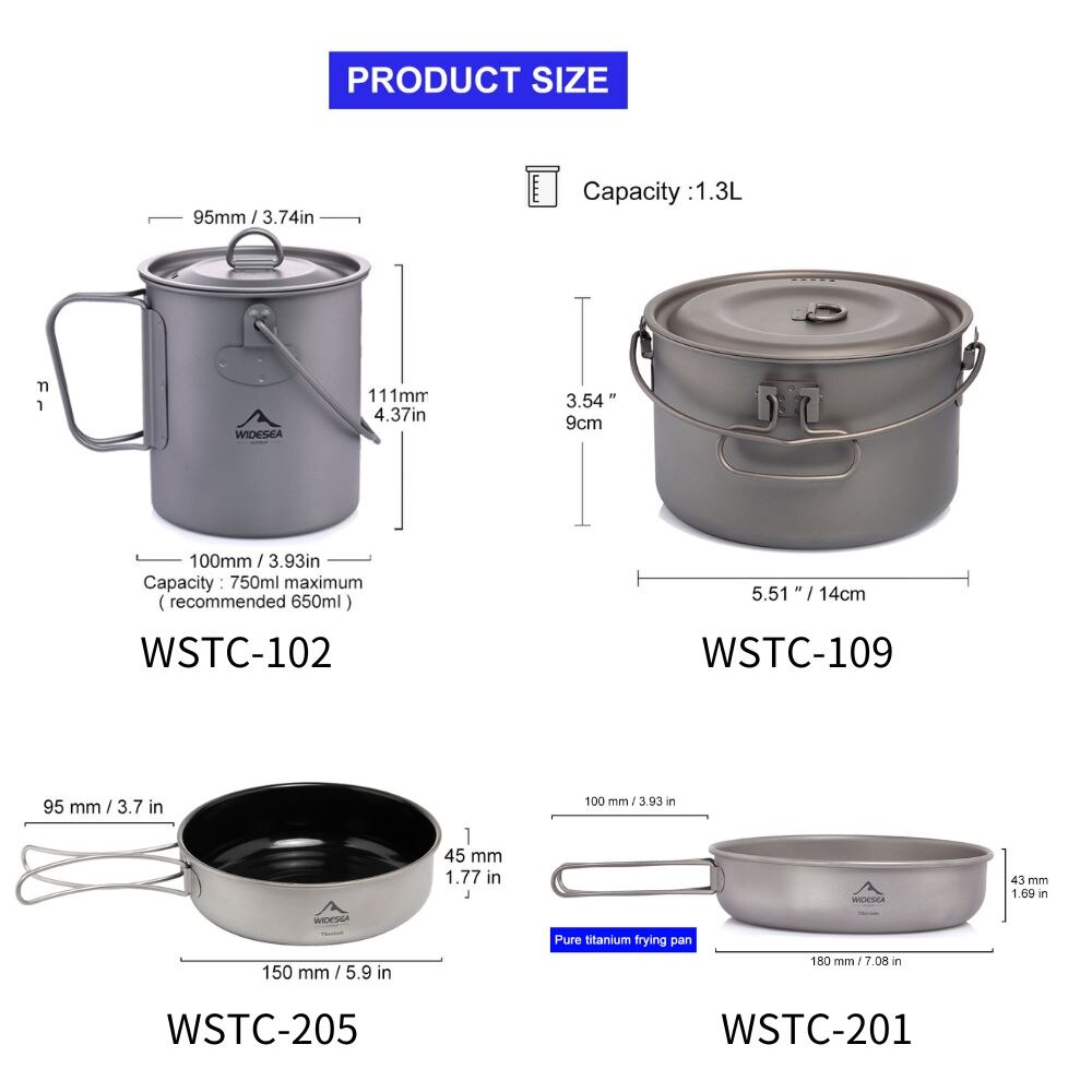 Wideea Camping Geschirr Titan  – Camping Cooking Hardware Bewertung und Preis