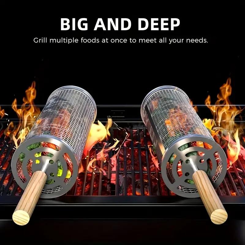 Edelstahl BBQ-Grillkorb, Runde – Camping Cooking Basket Bewertung und Preis