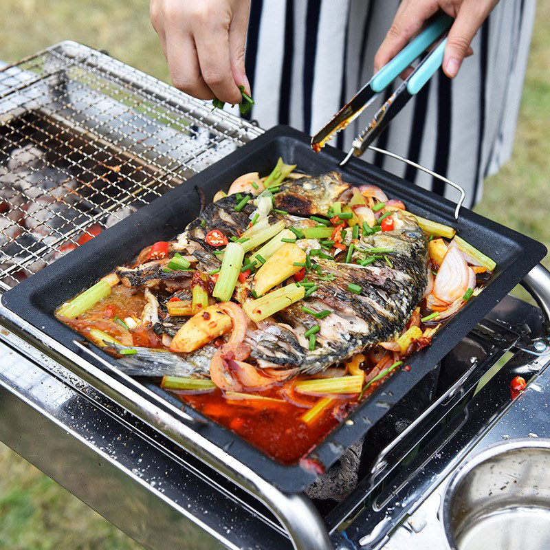 Dicke quadratische Grillpfanne – Camping Cooking Hardware Bewertung und Preis