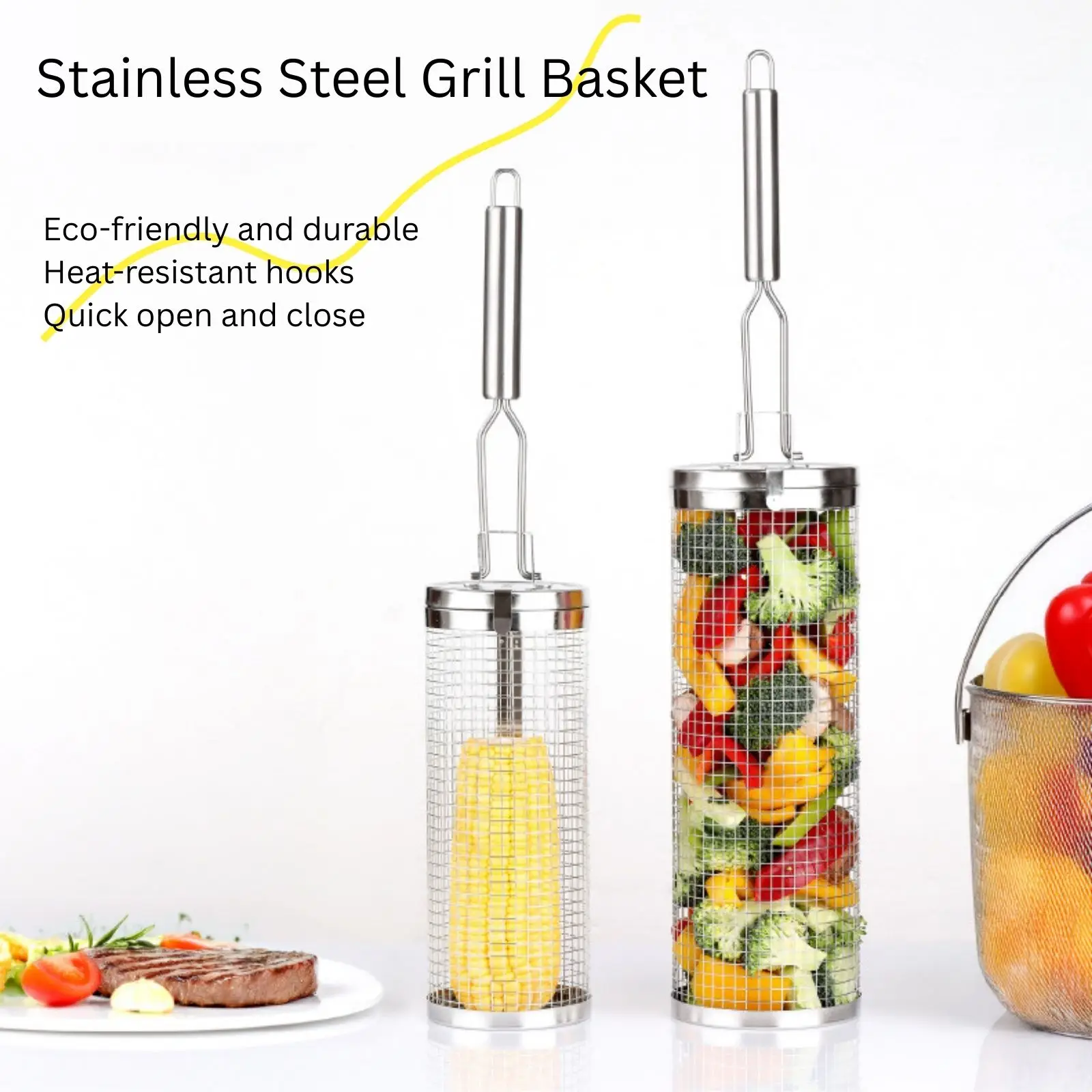Edelstahl-Rollgrillkorb – unve – Camping Cooking Basket Bewertung und Preis