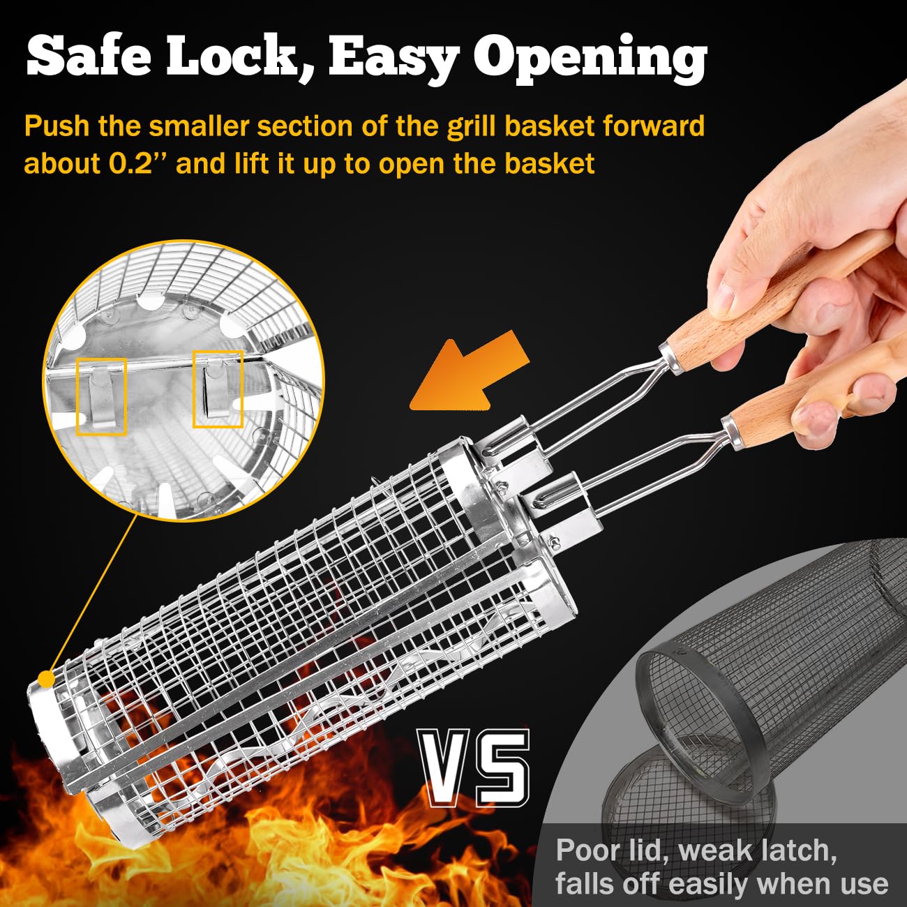 BUYYES Rolling Grill Korb BBQ  – Camping Cooking Hardware Bewertung und Preis