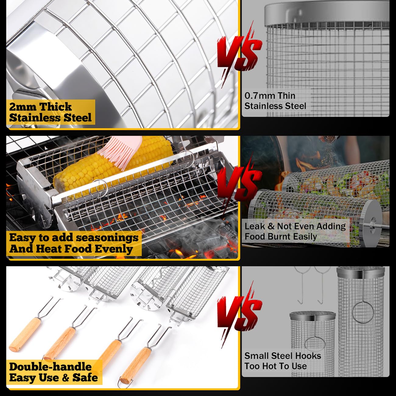 BUYYES Rolling Grill Korb BBQ  – Camping Cooking Hardware Bewertung und Preis